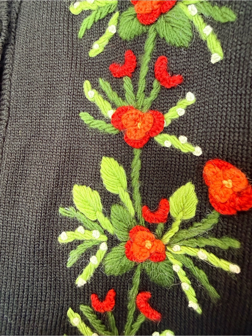 Embroidered Floral Cardigan Sweater Size M - Picture 4 of 11